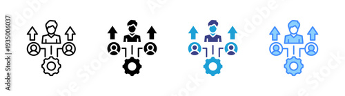 Organizational  icon set multiple style collection