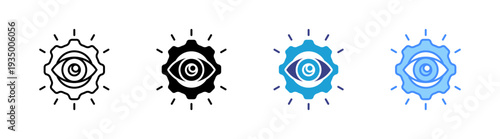 Vision icon set multiple style collection