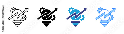 Innovation icon set multiple style collection