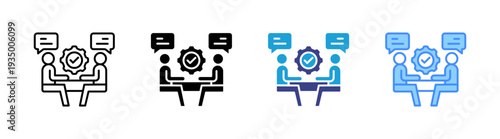 Negotiation icon set multiple style collection
