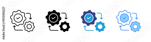 Integration icon set multiple style collection