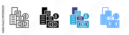 Corporation icon set multiple style collection