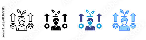 Personal Development icon set multiple style collection