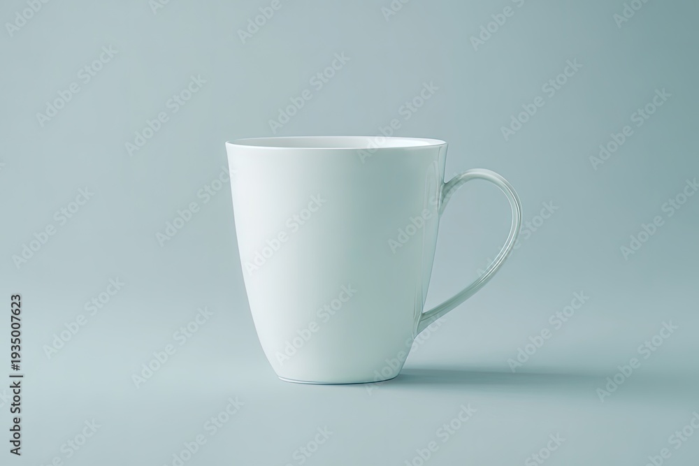 Obraz premium Plain White Mug On Light Gray Background