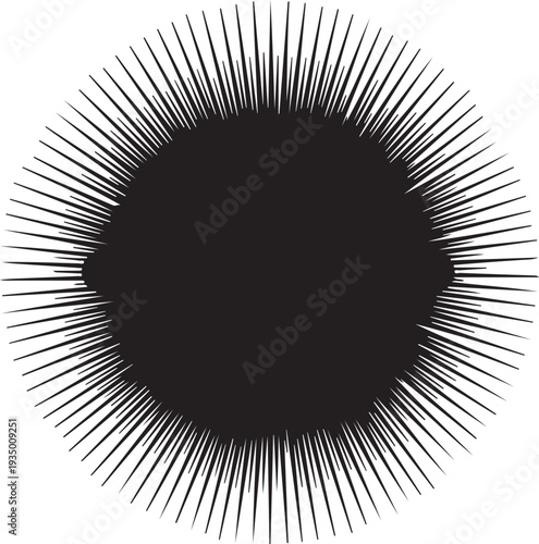 Dynamic abstract radial burst pattern evoking energy and impact, a versatile graphic element for design projects, symbolizing sudden expansion or intense focus