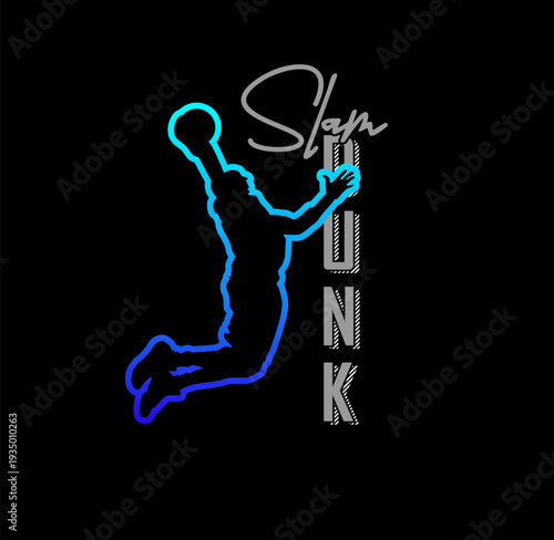 slam dunk basketball championship. t shirt design vector illustration