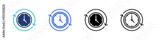 Recovery Multi Style Icon Set Vector 