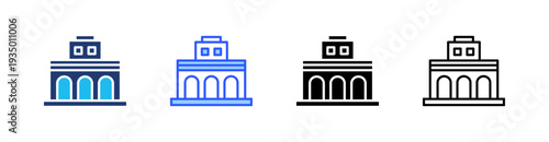 Government Multi Style Icon Set Vector 