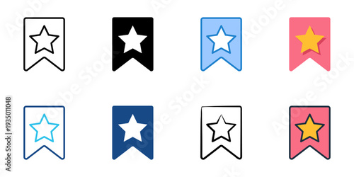 Favorites icons set multiple style collection. Editable stroke 

