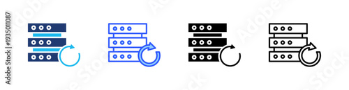 Backup Multi Style Icon Set Vector 