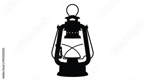 A black silhouette of a lantern on a white background isolated on white background, Vector