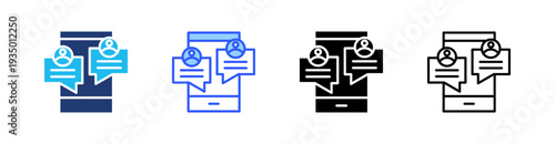 Communication Multi Style Icon Set Vector 