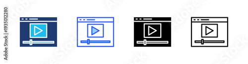 Video Multi Style Icon Set Vector 