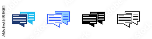 Dialogue Multi Style Icon Set Vector 