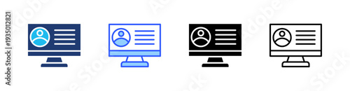 Personal Data Multi Style Icon Set Vector 