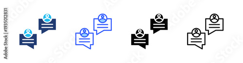 Conversation Multi Style Icon Set Vector 