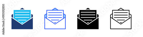 Email Multi Style Icon Set Vector 
