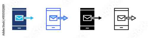 Send Mail Multi Style Icon Set Vector 