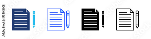 Draft Multi Style Icon Set Vector 