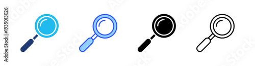 Search Multi Style Icon Set Vector 