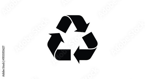 A stark black recycle symbol against a white background illustrates environmental consciousness a powerful silhouette high quality professional