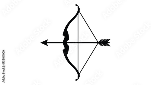 A bow and arrow, a symbol of precision and skill isolated on white background, Vector