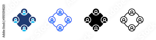 Coordination Multi Style Icon Set Vector 