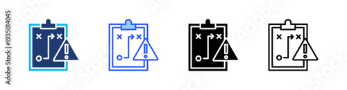 Emergency Plan Multi Style Icon Set Vector 