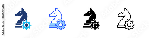 Strategy Multi Style Icon Set Vector 