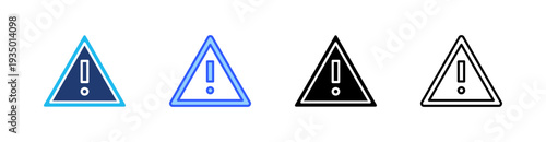 Warning Signs Multi Style Icon Set Vector 