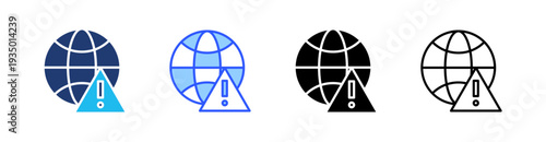 World Crisis Multi Style Icon Set Vector 