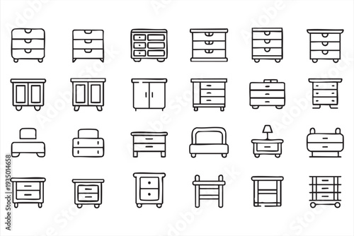 Home Decor and Storage Furniture Minimal Vector Set