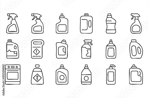 Domestic Sanitation and Chemical Container Line Graphics