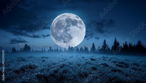 Full Moon Midnight Dark Nature Picture Night