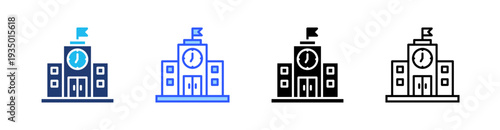 School Multi Style Icon Set Vector 
