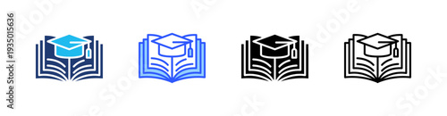 Education Multi Style Icon Set Vector 