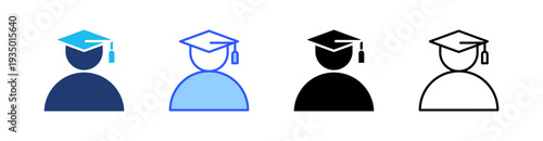 Student Multi Style Icon Set Vector 