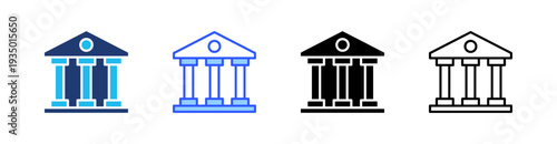University Multi Style Icon Set Vector 