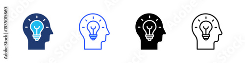 Knowledge Multi Style Icon Set Vector 