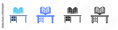 Study Multi Style Icon Set Vector 