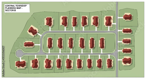 Central Township Planning Map Sector B: Residential Subdivision Layout & Urban Development Plan