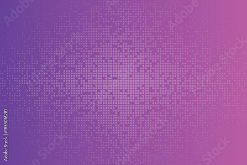Lively purple and pink gradient background with a central halftone dot pattern providing a playful modern feel