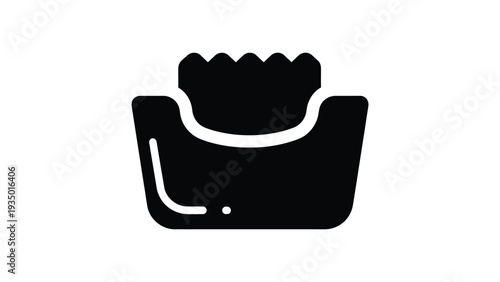 Napkin storage box icon for organized tabletop paper napkin holder silhouette.Napkin storage box icon for organized tabletop paper napkin holder silhouette.
