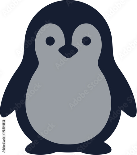 Simple Flat Style Penguin Illustration Cute Animal Character Design