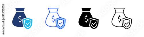 Loan Multi Style Icon Set Vector 