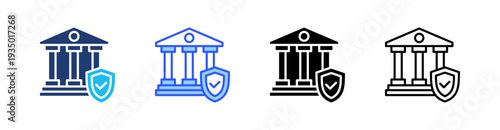 Bank Insurance Multi Style Icon Set Vector 