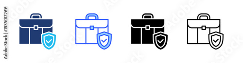 Business Insurance Multi Style Icon Set Vector 