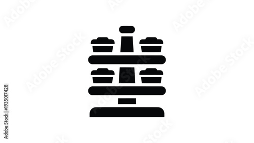 Spice carousel stand icon for organized and accessible kitchen spice storage system.Spice carousel stand icon for organized and accessible kitchen spice storage system.