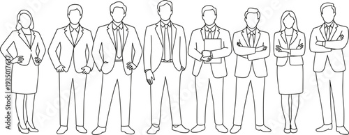 Flat vector corporate business team group professional illustration concept