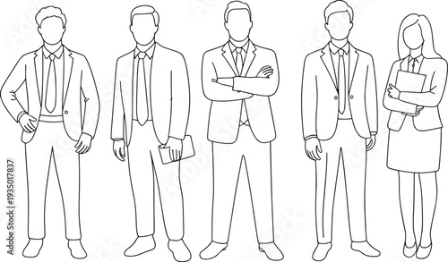 Flat vector business professionals corporate team illustration workplace concept